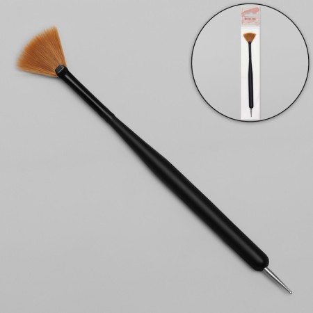 Brush -dots for nail design, fan, 15 cm, D - 0.8 cm, matte black color-1