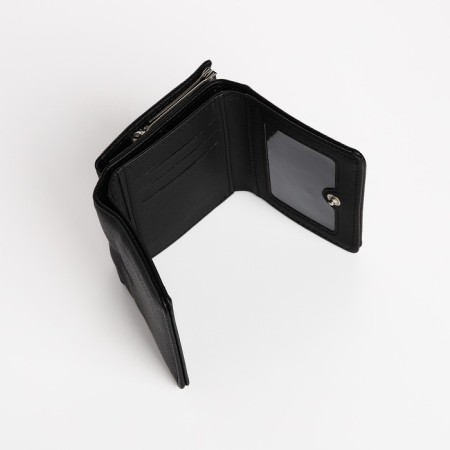 Women's wallet on the button, black color-3