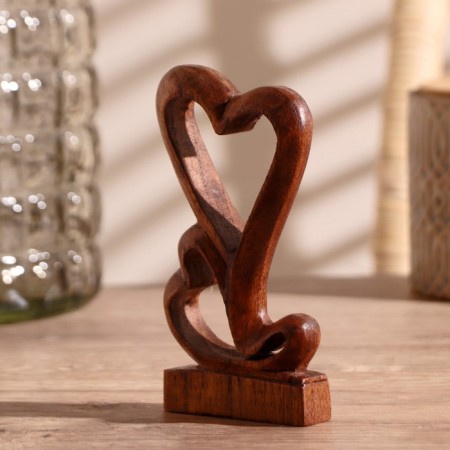 Souvenir tree "Two hearts" Brown 15x11x3 cm-3