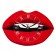Watch wall "lips", discrete move, 29 x 18 cm