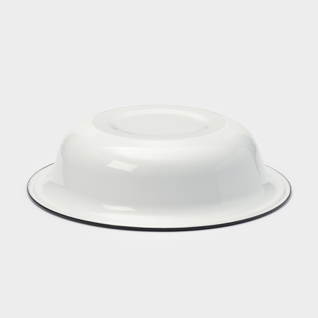 Enameled bowl, 4 l, d = 32 cm, without decolleys, induction, white color-2