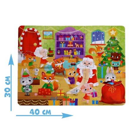 Puzzle with windows "Workshop of Santa Claus"-1