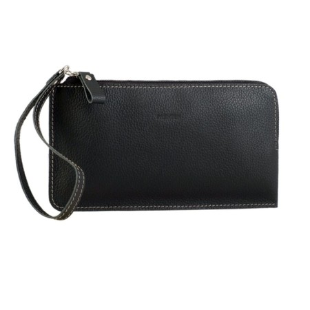 H-600 purse with zipper, card for maps (6)/coins/bill, color Black cascade 11x20x1cm