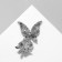 Brooch "Butterflies" in pearls, white-purple color in silver