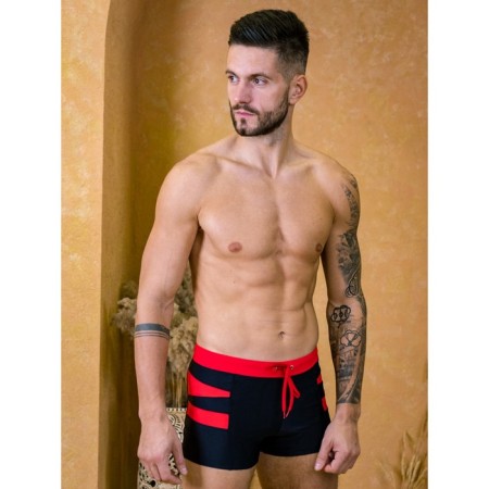 Male bathing panties, size 54, black color, red-3