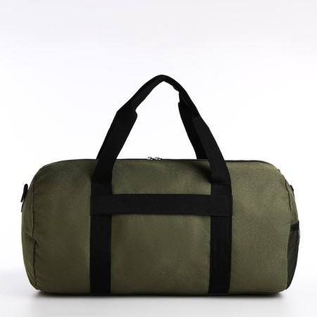Road bag with lightning, outer pocket, long belt, khaki color-2