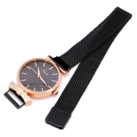Women's watches, D-3.2 cm, magnetic bracelet, black-2