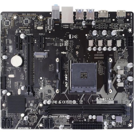 Maternal board BIOSTAR A520MT SOC-am4 AMD A520 2XDDR4 MATX AC`97 8ch (7.1) GBLAN RAID+HDM 107350