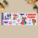 Vinyl stickers on the windows "Funny animals", reusable, 70 x 25 cm, New Year