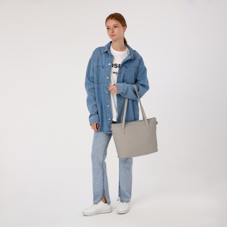 Bag Women's Tout with zipper, gray color-7