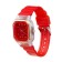 Women's watch, 4.1 x 4.1 cm, silicone strap, red