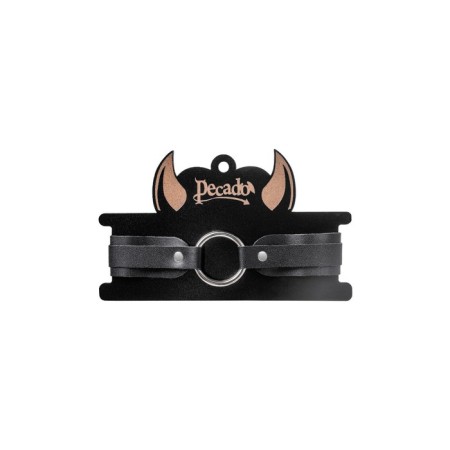Pecado BDSM chocker, with rounded corners, genuine leather, black-6
