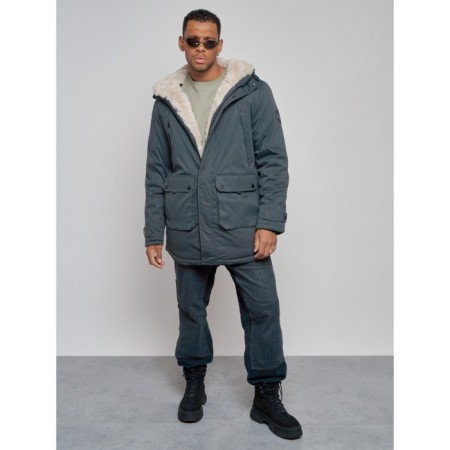 Winter male park, size 48, dark gray color-9