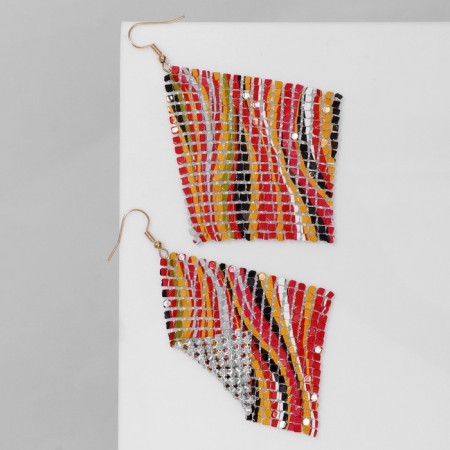Hanging “rhomb” chain mail, waves, colored, 9 cm-1