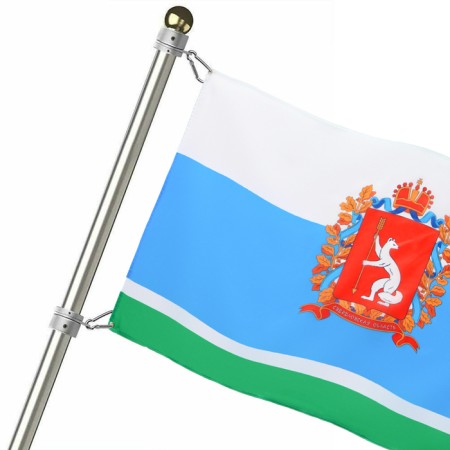 Флаг Свердловской области с гербом, 90 х 135 см, с люверсами-2