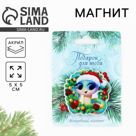 Acrylic New Year's magnet "New Year: Gift for you", for the New Year, 5 cm
