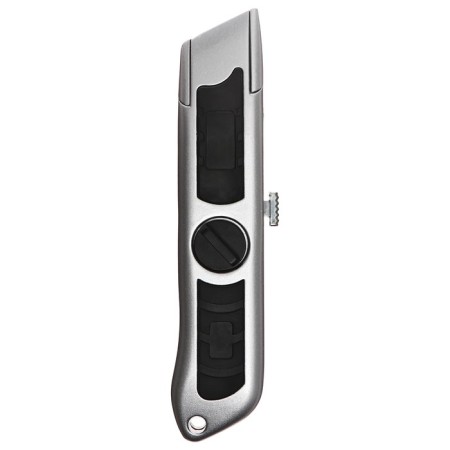 Universal trapezoidal knife 19mm, latch, metal case, zinc-ally, top-3