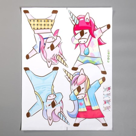 Interior plastic sticker "Fashionable unicorns" 45x60 cm-1