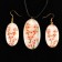 Set: pendant and earrings "Sakura", selenite