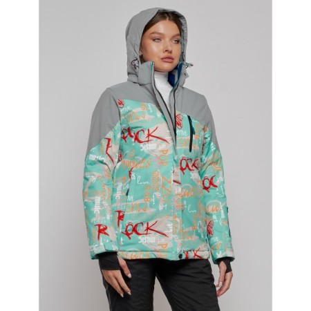 Ski jacket female winter, size 44, turquoise color-20