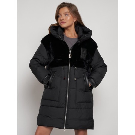Winter jacket female, size 50, black color-8