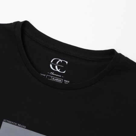 Male T -shirt, black color, size 46 (m)-2