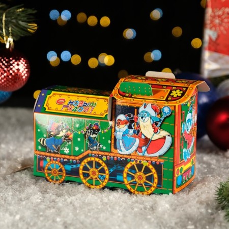 Gift box "Small steam locomotive in green", 17 x 7.5 x 12 cm-1