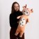 Soft toy "cat" in a deer costume, 90 cm