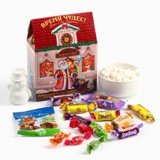 Sweet children's New Year's gift “Miracles Time”, chocolate sweets + gypsum figure, 500 g.