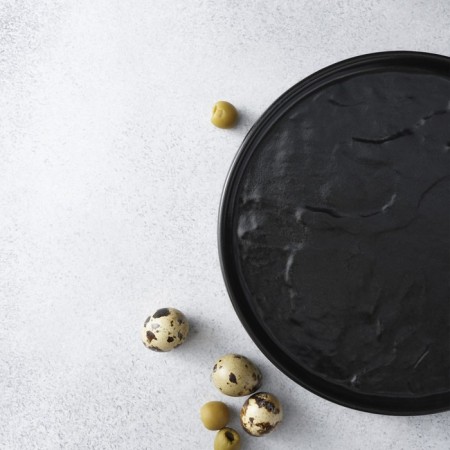 Porcelain dish for supply magistro pietra lunare, d = 22 cm, black color-5