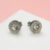 Earrings "Pusets" steel, crystal, white color in silver