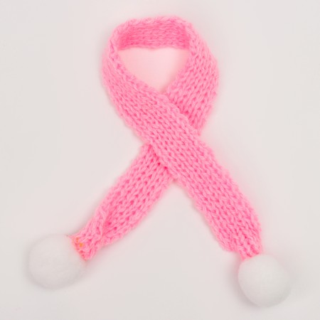 Knitted hat and scarf for toys, pink color-2