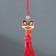Textile suspension, metal "Chinese lion" burgundy 1x1.2x10 cm