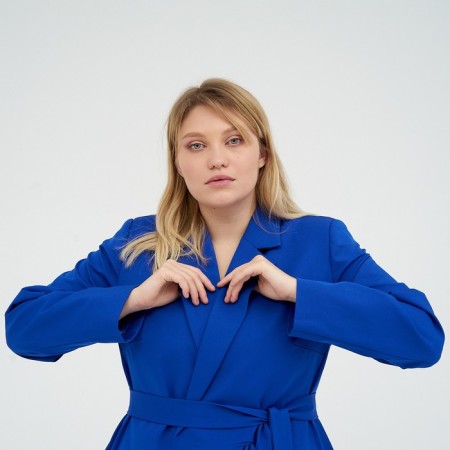 Women's jacket with a Mist Plus-Size belt, size 54, blue color-3