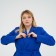 Women's jacket with a Mist Plus-Size belt, size 54, blue color