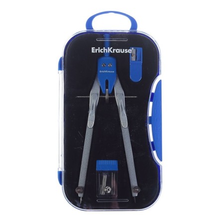 Ready -made Erich Krause University, 3 subjects, 170 mm, metal circa with a maximum radius of 18 cm, sharpener, replaceable stiffle, euro -handle