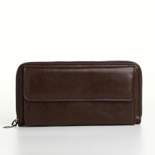 Pearl husband, 19.5*2.5*10 cm, 5 depth + n/pocket, d/card, d/coins, on a zipper, jettings, brown 1047012