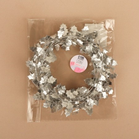 Leaves on a metal wire, 21 × 18 mm, 5 m, silver color-4