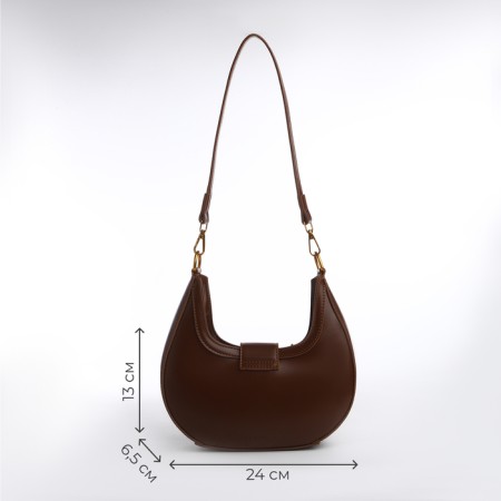 Female bag Textura, small size, brown color-1