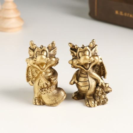 Souvenir Polystone "Bronze Dragon with Gifts" MIX 4x3x5 cm-1