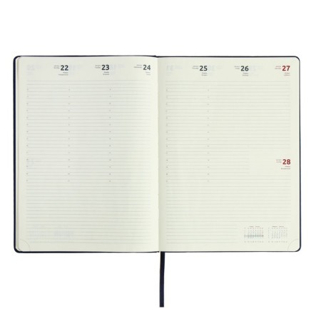 The weekly dated 2024, A4, 64 sheets, Devente.emblem, a solid cover of artificial leather with foam, lies, cream block 70 g/m2, blue-6