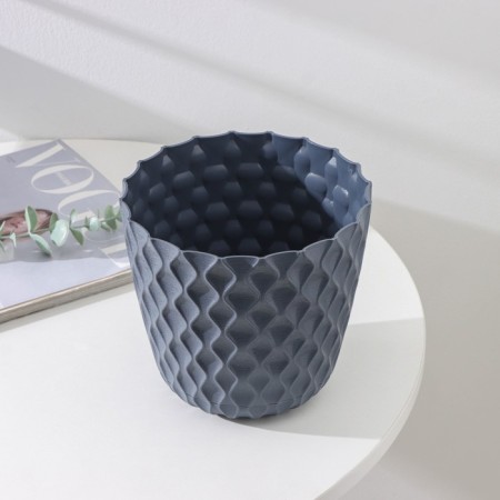 Pot for flowers with a “Wave” pallet, 2.5 l, d = 17.5 cm, color gray color-2