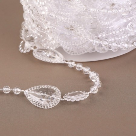 Beads on threads, 15 mm, 9 ± 1 m, the color is transparent-1