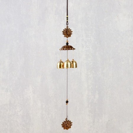 Wind Music Metal "Ganesha in the lotus" 3 bells 40 cm