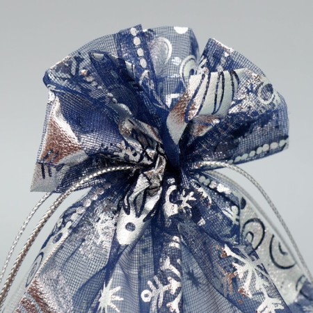 Bag Gift Organza "Silver", 16 x 24 cm +/- 1.5 cm, New Year-3