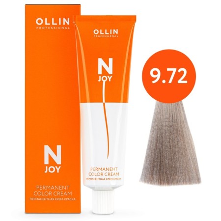 Cream-color hair Permanent Ollin Professional N-Joy, tone 9/72, brown-violet blond, 100 ml