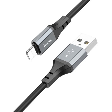 Hoco X92, Lightning cable - USB, 2.4 A, 3 m, silicone braid, black