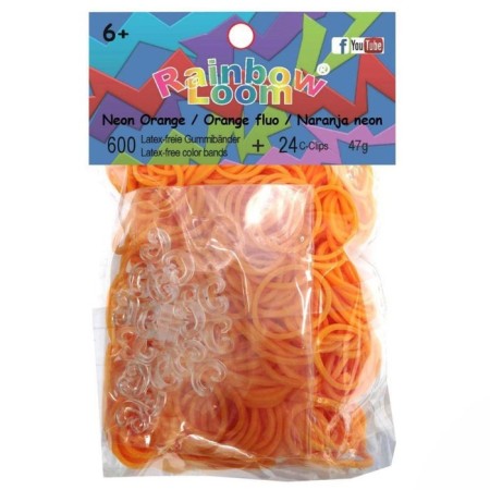 Rubber bands for weaving bracelets Rainbow Loom Neon, orange
