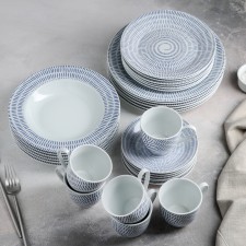 A set of dishes of the ceramic shares “Antik”, 24 subjects: plates d = 19.5/20.5/24 cm, tea couple 200 ml, white color
