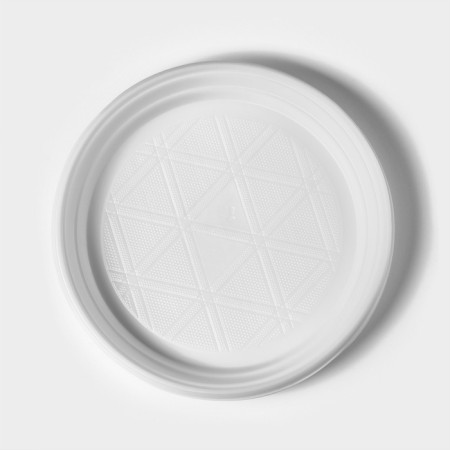 Plastic plastic disposable, d = 17 cm, set 6 pcs, white color-4